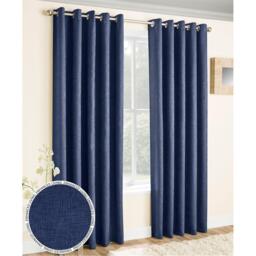 Enhanced Living Vogue Navy Thermal Room Darkening Curtains Eyelet - thumbnail 1