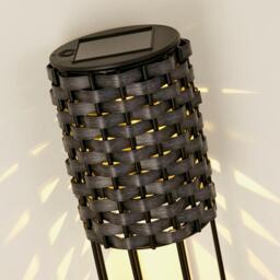 Lighting Collection RATTAN SOLAR STAKE LIGHT - SET OF 2 - thumbnail 3