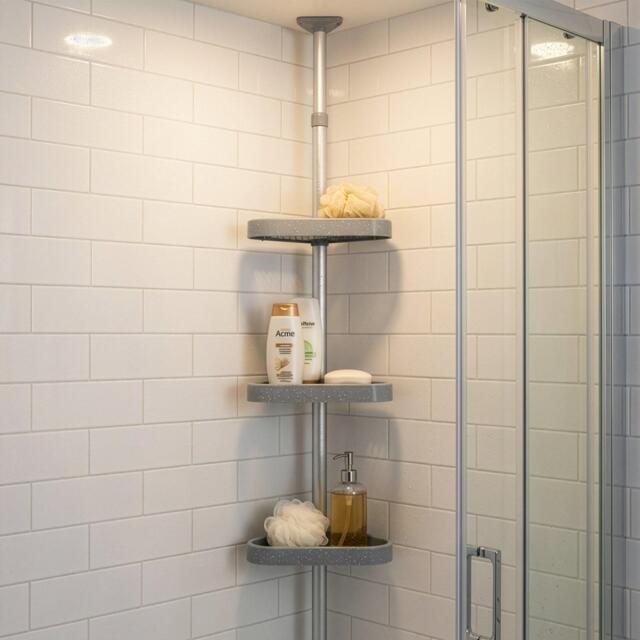 Croydex Croydex Telescopic Triple Corner Storage Basket - image 1