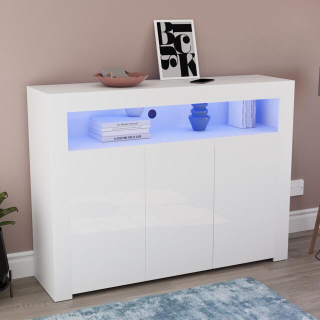 Lassic Vida Designs Nova 3 Door Multi LED Sideboard - image 1