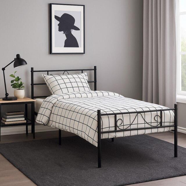 Urban Meuble Sturdy Metal Bed Frame with Elegant Headboard - image 1