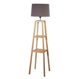 Lighting Collection Wooden Plant Stand Lamp - thumbnail 3