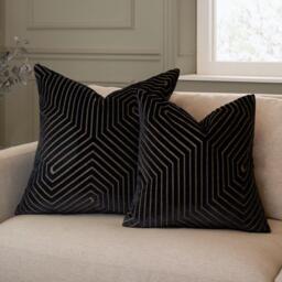 Paoletti Evoke Cut Velvet Fibre Filled Cushion - thumbnail 5