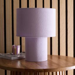 K Living Tokyo Lilac Velvet Stripe Table Lamp - thumbnail 1