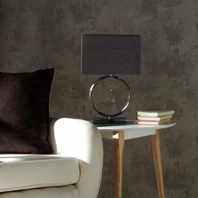 K Living Chrome Table Lamp with Crystal Pendant and Shade - image 1