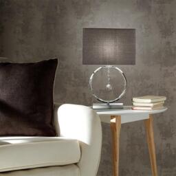 K Living Chrome Table Lamp with Crystal Pendant and Shade - thumbnail 3