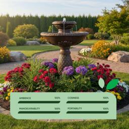 Streetwize Solar Imperial Bird Bath Fountain - Battery Backup - thumbnail 7