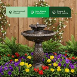 Streetwize Solar Imperial Bird Bath Fountain - Battery Backup - thumbnail 4