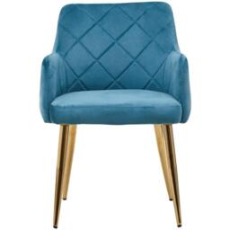 Interiors by Premier Tamzin Light Blue Velvet Angular Dining Chair