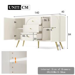 Urban Meuble White Sideboard Modern Design Ample Storage - thumbnail 4