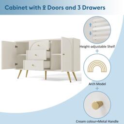Urban Meuble White Sideboard Modern Design Ample Storage - thumbnail 6