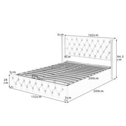 Urban Meuble Upholstered King Bed Frame with Tufted Headboard - thumbnail 2