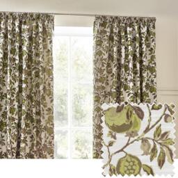 Wylder Pomegranate Floral Jacquard Pencil Pleat Curtains - thumbnail 6