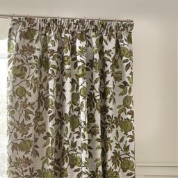 Wylder Pomegranate Floral Jacquard Pencil Pleat Curtains - thumbnail 2