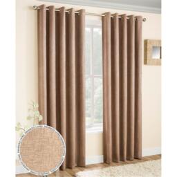 Enhanced Living Vogue Latte Thermal Room Darkening Curtains Eyelet - thumbnail 1