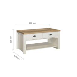 Birlea Highgate 2 Drawer Coffee Table - thumbnail 8