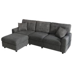 Urban Meuble Modern 3-Seater L-Shaped Sofa with Ottoman - thumbnail 9