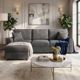 Urban Meuble Modern 3-Seater L-Shaped Sofa with Ottoman - thumbnail 1