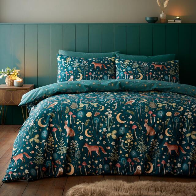 Catherine Lansfield Enchanted Twilight Reversible Duvet Cover Set - image 1