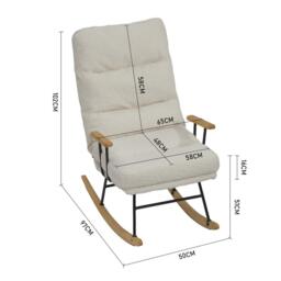 Kabinet UK Sherpa Upholstered Adjustable Rocking Chair - thumbnail 8