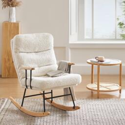 Kabinet UK Sherpa Upholstered Adjustable Rocking Chair - thumbnail 1