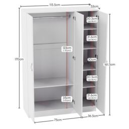 Lassic Vida Designs Riano 3 Door Wardrobe - thumbnail 2