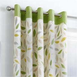 Fusion Beechwood 100% Cotton Pair of Eyelet Curtains - thumbnail 2