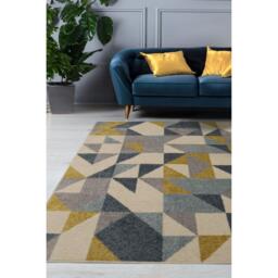 Homemaker Juno Multi Geo Rug Blue/Gold - thumbnail 1