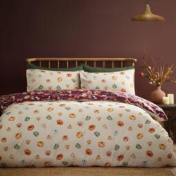 Catherine Lansfield Autumn Pumpkins Reversible Duvet Cover Set - thumbnail 2