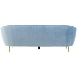 Fifty Five South Yasmeen 3 Seat Aqua Blue Velvet Sofa - thumbnail 2