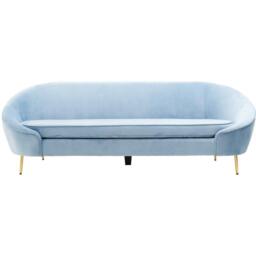 Fifty Five South Yasmeen 3 Seat Aqua Blue Velvet Sofa