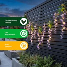 Streetwize Solar Decorative Wisteria Flower Lights - thumbnail 4