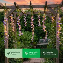 Streetwize Solar Decorative Wisteria Flower Lights - thumbnail 7