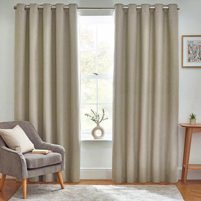 Furn Dawn Textured Blackout Eyelet Curtains - image 1