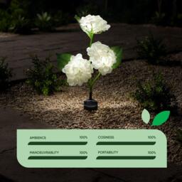 Streetwize Hydrangea Solar Lights - (3 Flower Stem) - thumbnail 5