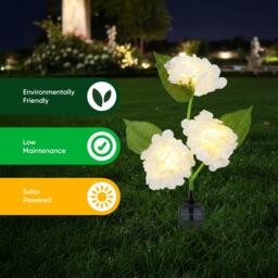 Streetwize Hydrangea Solar Lights - (3 Flower Stem) - thumbnail 6