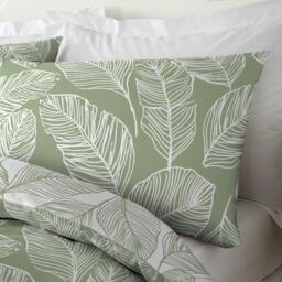 Fusion Matteo Leaf Print Duvet Cover Set in Green - thumbnail 3