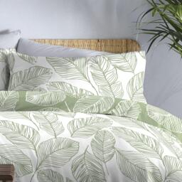 Fusion Matteo Leaf Print Duvet Cover Set in Green - thumbnail 4