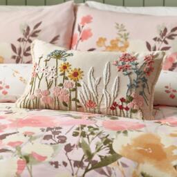 Catherine Lansfield Countryside Floral Embellished Cushion - thumbnail 1