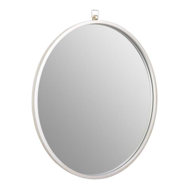 Fifty Five South Jacen Silver Metal Frame Round Wall Mirror - image 1
