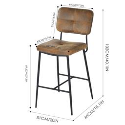 Urban Meuble Modern Metal Frame Bar Stool - thumbnail 7