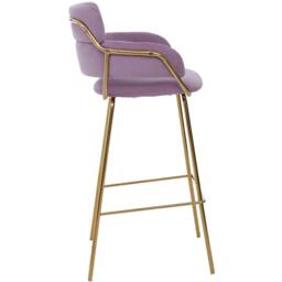 Interiors by Premier Tamzin Pink Velvet Bar Chair - thumbnail 2