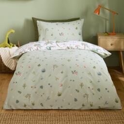 Catherine Lansfield Brushed Sleepy Saurus Dino Cotton Duvet Cover Set - thumbnail 2