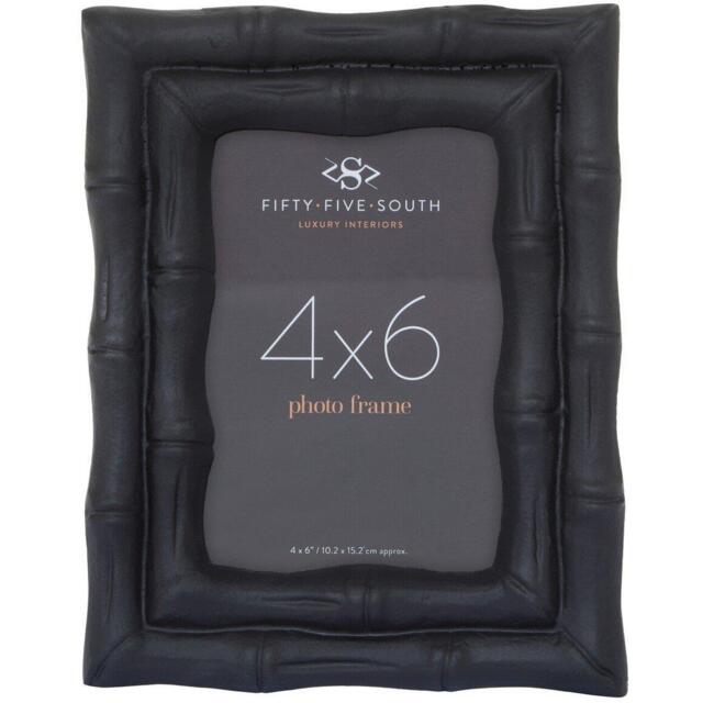 Interiors by Premier Hiba 4 x 6 Black Finish Bamboo Effect Photo Frame - image 1
