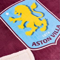 Team Aston Villa Officially Licensed Sherpa Fleece Blanket 152 x 117 cm - thumbnail 2