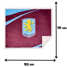 Team Aston Villa Officially Licensed Sherpa Fleece Blanket 152 x 117 cm - thumbnail 4