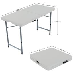 Lassic Outdoor Folding Table 4ft & 4 Folding Chairs - thumbnail 2