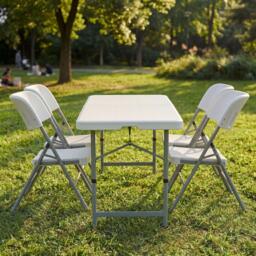 Lassic Outdoor Folding Table 4ft & 4 Folding Chairs - thumbnail 6