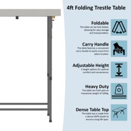 Lassic Outdoor Folding Table 4ft & 4 Folding Chairs - thumbnail 9