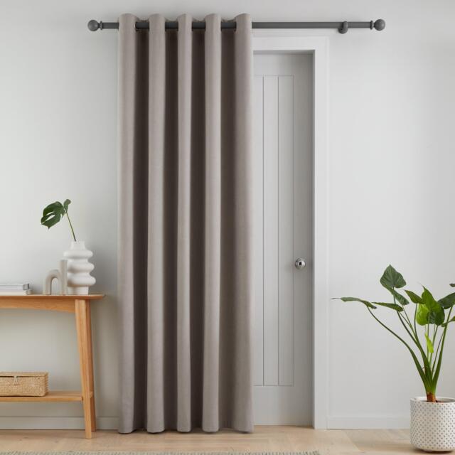 Catherine Lansfield Wilson Velvet Blackout Thermal Eyelet Door Panel - image 1